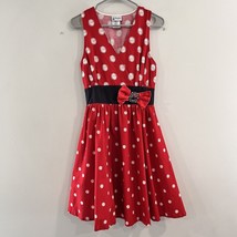 Disney Parks Dress Shop Minnie Mouse Red Polka Dots Bow Cameo Sleeveless SMALL - £40.87 GBP
