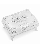 Silver-Plated Rose Rectangle Jewelry Box - £15.79 GBP