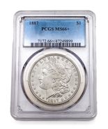Dólar De Plata Morgan De 1887 Grado Por PCGS Como MS-66+! Grado Súper Raro! - €885,55 EUR