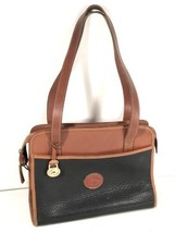 Rare Vintage Dooney Bourke All-Weather Leather Bag Black Pebble Leather ... - $123.74