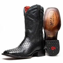 Marco Di Milano Genuine Snake Skin Cowboy Boot Missouri Black image 3