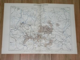 1888 Antique MALTE-BRUN Map Of Brunswick Braunschweig Hanover Vicinity Germany - £15.27 GBP