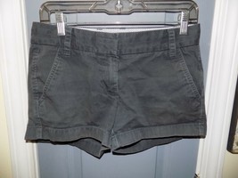 J.CREW Flat Front CHINOS Broken-in Shorts Black SIZE 00 WOMEN&#39;S EUC - $20.44