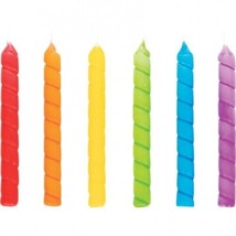 Large Rainbow Spiral Candles 12 per pack 3&quot; Rainbow Decor Supplies Decor... - $15.99