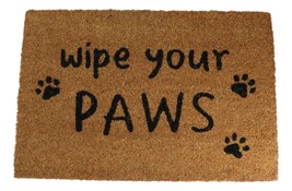 Wipe Your Paws Pet Friends Coir Coconut Fiber Welcome Floor Mat Doormat - £21.13 GBP