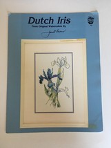 Green Apple Co Dutch Iris Cross Stitch Pattern Leaflet Janet Powers Flowers - $4.99