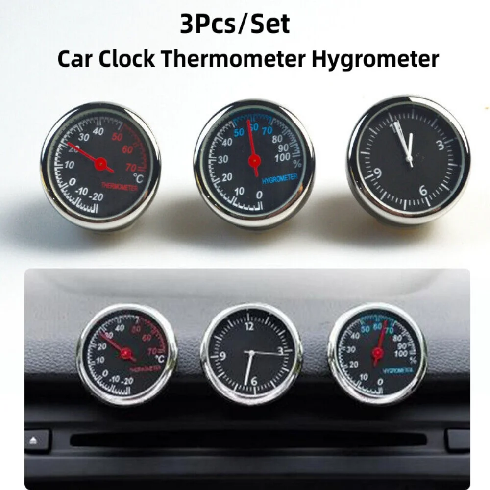 Mini Car Automobile Digital Clock Auto Watch Thermometer Hygrometer - £17.15 GBP