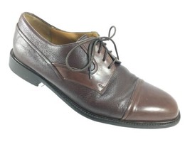 #SH20 Johnston &amp; Murphy 10W Brown Leather Oxford Cap Toe Derby Shoe - £16.97 GBP