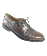 #SH20 Johnston &amp; Murphy 10W Brown Leather Oxford Cap Toe Derby Shoe - £16.77 GBP