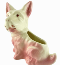 West Highland Terrier Planter  Westie Ceramic Succulent Vase Pink and White - £19.44 GBP