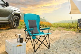 High Back Heavy Duty Lawn Chair 250LBS - Portable, Cup Holder - $1,331.60 MXN