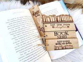 Engraved Wooden Bookmark: Rustic Gift for Book Lovers - $5.00
