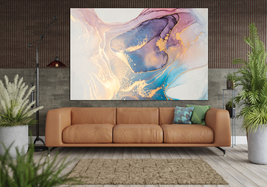 Abstract canvas wall art Blue and gold (yellow) marble wall art Pink and gold - £53.43 GBP
