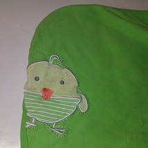 The Children&#39;s Place Baby Chick Duck Cotton Blanket Lovey Green White Stripes - £11.00 GBP