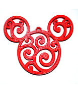 Mickey Themed Head Ears Swirl Design Christmas Ornament Made in USA PR22... - £3.90 GBP