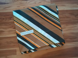 VTG YSL Fieldcrest Perfection Infinity Twin Flat Sheet Black Brown Orange Gold - £30.59 GBP