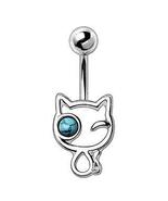 316L Stainless Steel Turquoise Kitty Navel Ring - £13.25 GBP