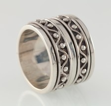 Large Double Hurluberlu Argent Sterling Bague Taille 7.5 - $3,824.53 MXN