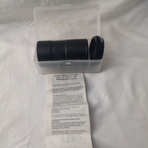 VINTAGE Raynox 3X Camcorder Telephoto Conversion Lens TP3000 Case Adapter Ring  - $29.70
