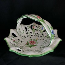 RCCL Hand Painted Ceramic Basket Portugal 10” Open Cut Pottery Bowl East... - $23.00