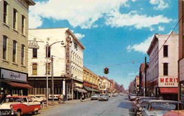 Main Street Cars State Bank Washington Indiana 1950s postcard - $6.93
