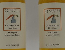 Crabtree &amp; Evelyn Gardeners Hand Soap 16.9 oz Herbal Scent Pump Hand Wash New 2 - £39.56 GBP