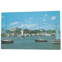 Postcard Falmouth Harbor Flying Bridge Restaurant Cape Cod Massachusetts... - $4.88