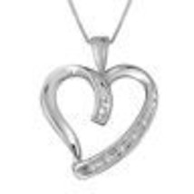 0.10CT Brilliant Moissanite 925 Sterling Silver Promise Heart Pendant Necklace - £58.97 GBP