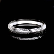 Sterling silver Men&#39;s Bangle pure silver Bracelet - £68.66 GBP+