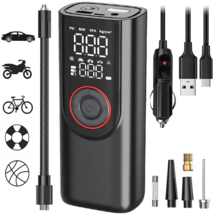 Portable Air Compressor Tire Inflator 6000mAh Rechargeable Electric Bike Pump - £35.15 GBP