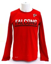 Nike Dri Fit Red NFL Atlanta Falcons Long Sleeve Athletic Shirt Men&#39;s NWT - £31.07 GBP