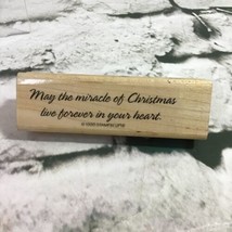 Stampin&#39; Up Rubber Stamp May The Miracle Of Christmas.. Words 4&quot; Vintage... - £3.94 GBP