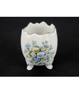 Vintage Porcelain Toothpick Holder, Blue Floral Art, Tripod, Egg Shape, ... - $237.55 MXN