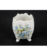 Vintage Porcelain Toothpick Holder, Blue Floral Art, Tripod, Egg Shape, ... - £10.14 GBP