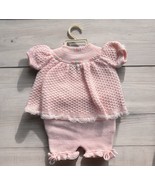 Vintage Baby Infant Crochet Sweater Dress Set Pink Lace Roses Renko Italy - €16,86 EUR