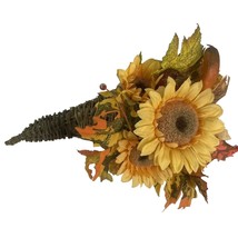 Wicker Cornucopia Horn of Plenty Basket Hanging or Tabletop Centerpiece 14&quot; - £18.52 GBP