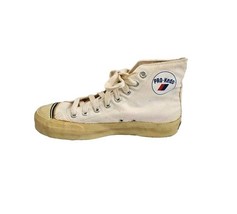 Vintage 1970s Pro Keds Beige White High Tops Sneakers Canvas Men Size 5.5  - $4,008.25 MXN