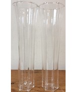 Pair 2 Vintage Handblown Glass Fluted Delicate Wedding Champagne Flutes 7&quot; - £23.71 GBP