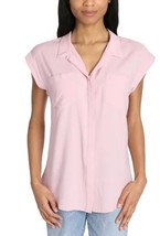Jachs Womens Blouse Pink Girlfriend Short Cap Sleeves Button-Front Breat... - $691.12 MXN