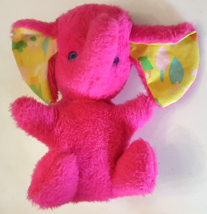 Commonwealth Toy Co Musical Pink Elephant Plush 11&quot; VINTAGE 1970s Stuffed Animal - £30.95 GBP