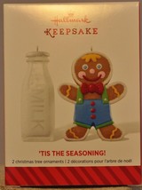 Hallmark - Tis The Seasoning! - Milk Gingerbread Boy - Set of 2 - 2014 Ornament - £9.43 GBP