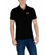 Ea7 Men Polo Black Designer Shirt Logo 2025 Collection - $1,729.73 MXN