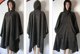 DKNY Hooded Draped Cape Coat Donna Karan Women&#39;s B3650029K, Grey, M/L MSRP $349 - £68.37 GBP