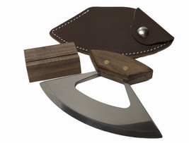 BUNDLE- Handmade UlU Factory Walnut Wood Handle UMIALIK &amp; Dark Leather S... - $44.21