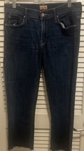 Mother Jeans The Runway Clean Sweep Size 29 Frayed Crop Dark Blue - $49.50