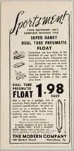1947 Print Ad Dual Tube Pneumatic Floats Fishing Canoeing Harrisburg,PA - £8.32 GBP