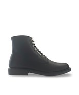 Vegan men ankle boots black microfiber lace-up zip casual combat office ... - $2,803.19 MXN