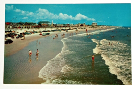 Daytona Beach Crowded Beach Rides Old Cars Florida FL Koppel Postcard c1970s - £6.17 GBP