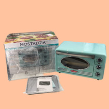 Nostalgia 0.7 cu.ft 12-Slice Retro Air Fryer Convection Oven Aqua #NO1276 - £67.41 GBP