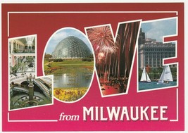 Postcard Love From Milwaukee Wisconsin Unused Continental Card - £4.69 GBP